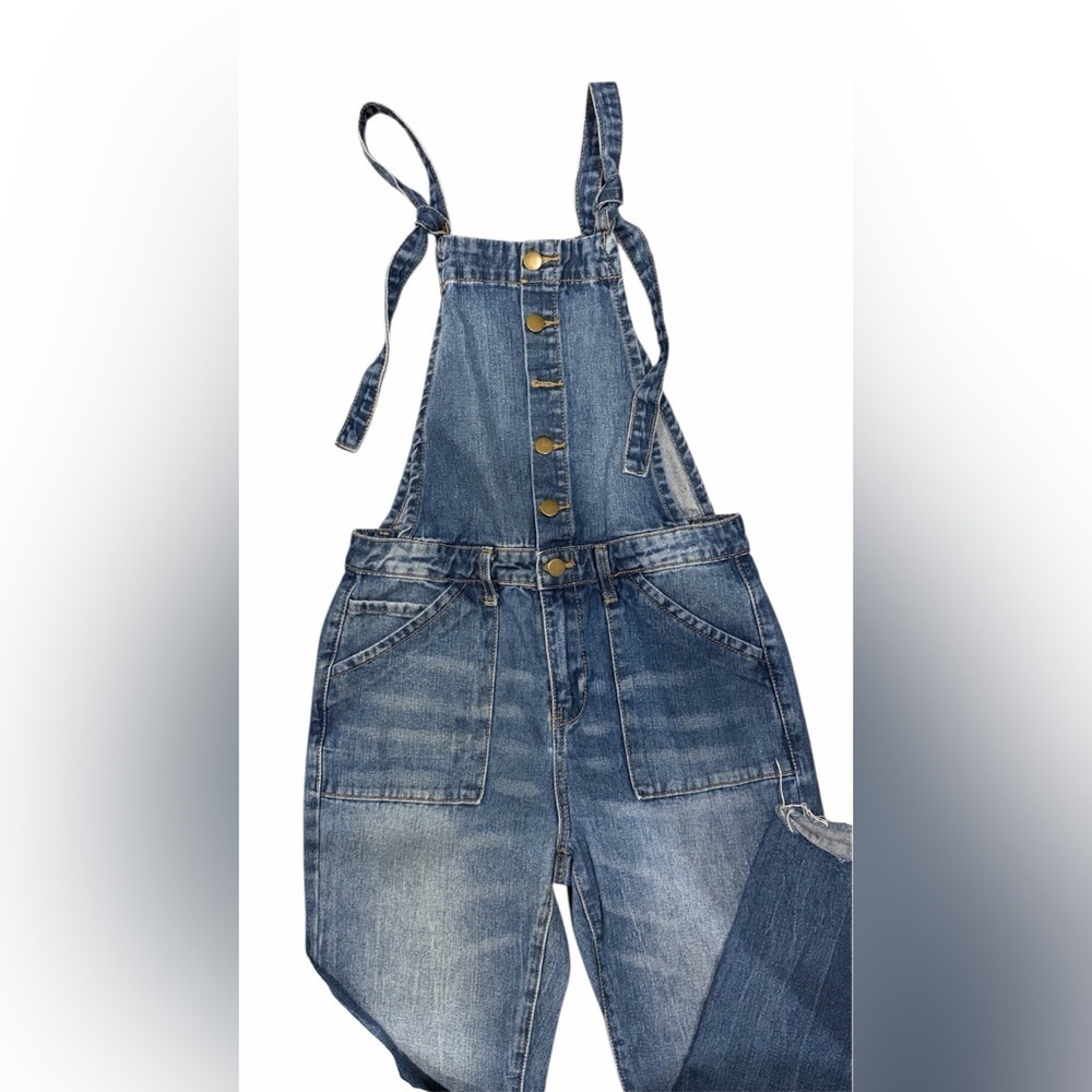Forever 21 Vintage Blue Denim Overalls Sz small - Picture 3 of 6